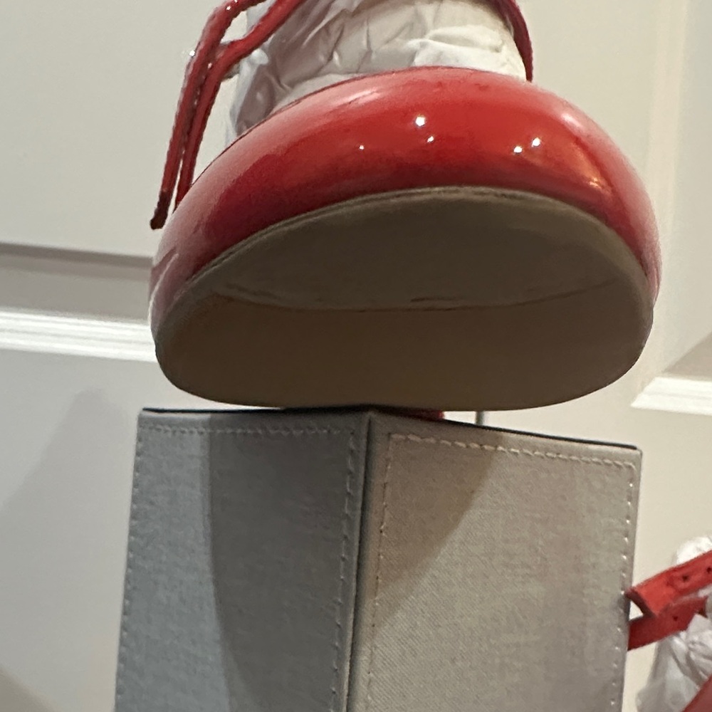 NWT Stuart Weitzman Mary Jane Posh 85 Patent Leather Cherry Red Heels Size 8.5 - Picture 9 of 16