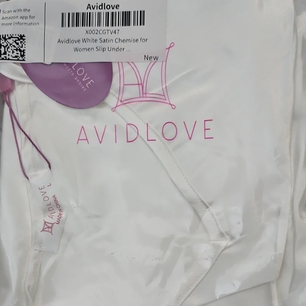 Elegant White Satin Nightgown/Slip/Lingerie NWT Size L - Picture 3 of 3