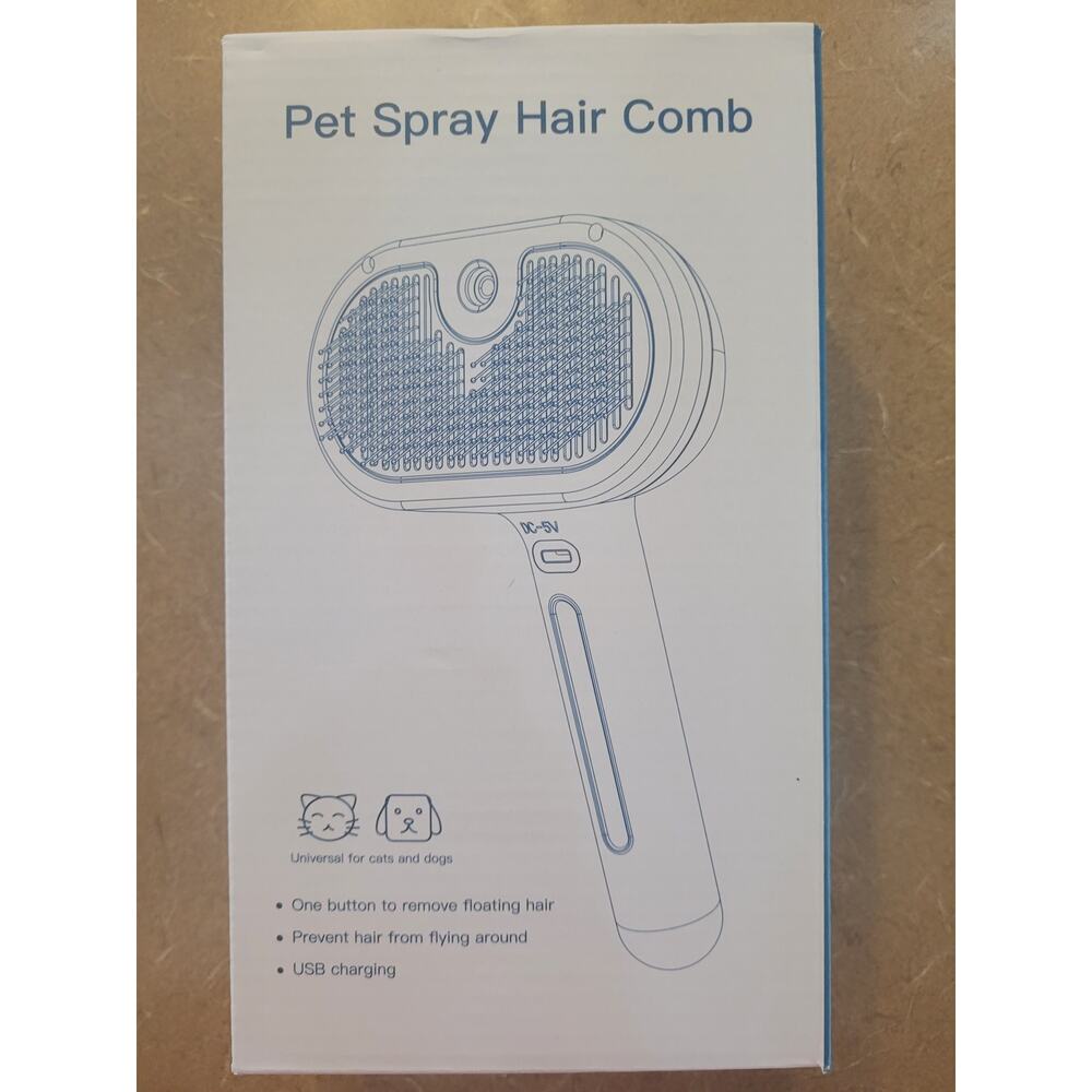 Pet Spray Hair Comb Prevent Fly Away Hair USB Charge NEW - Picture 2 of 6