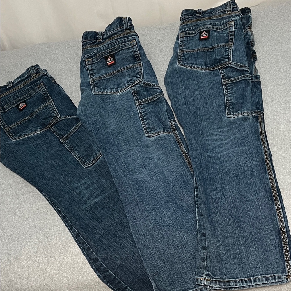 Bulwark Mens Carpenter Cargo Jeans Bundle Lot Size 34 Short  Workwear Chore