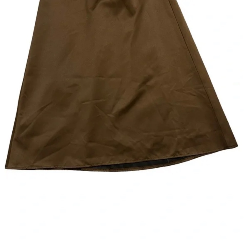 JS BOUTIQUE Brown Satin Strapless A-Line Midi Dress 2 - Picture 3 of 12