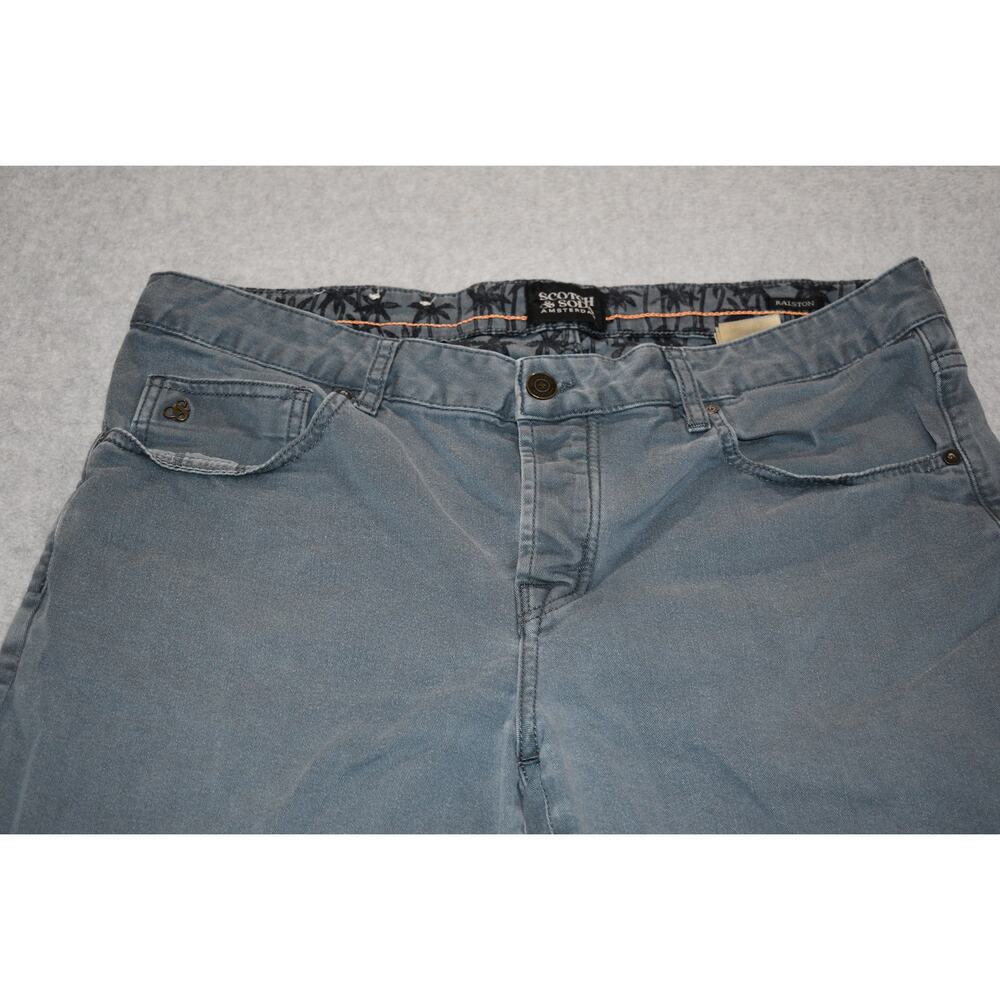 Scotch & Soda Shorts Mens Size 34 Ralston Blue Cotton Blend Flat Front