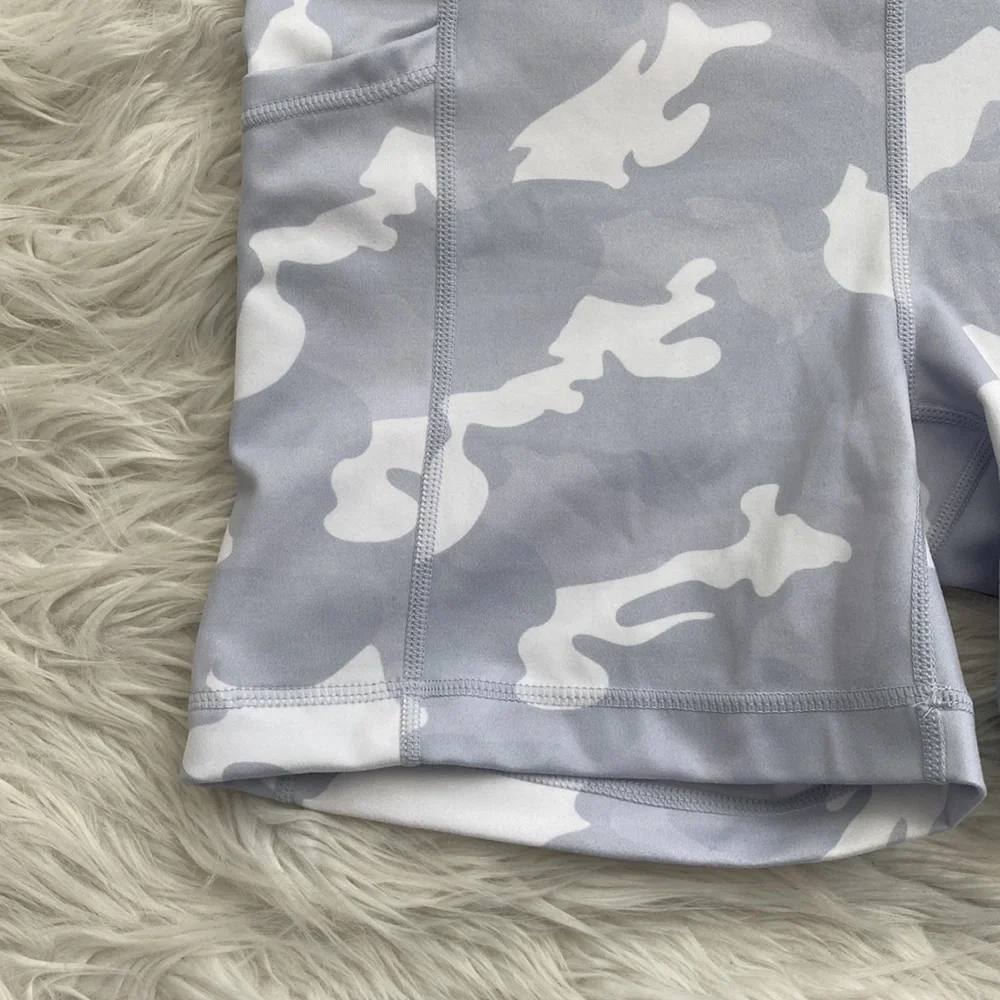 Yogalicious | White Camo Bike Shorts - Picture 4 of 12