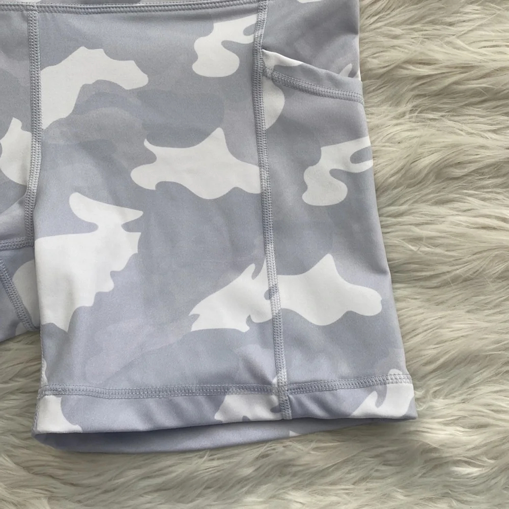 Yogalicious | White Camo Bike Shorts - Picture 5 of 12