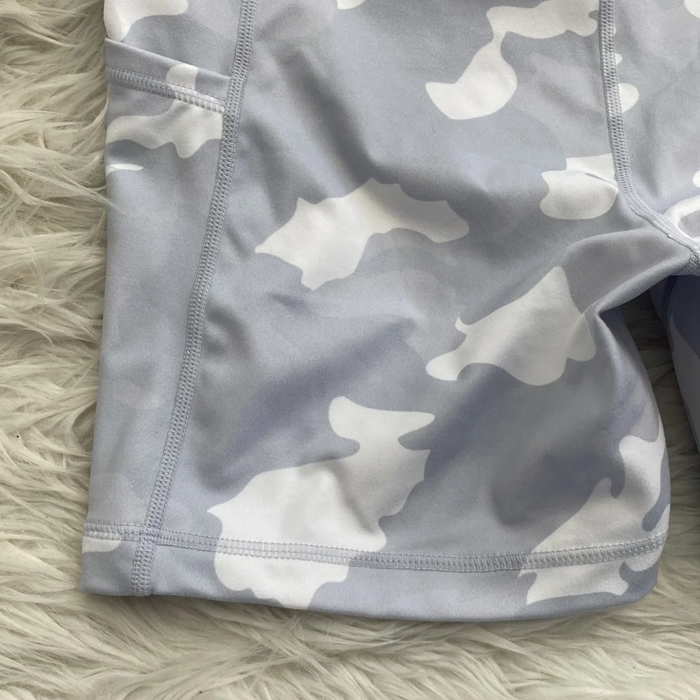 Yogalicious | White Camo Bike Shorts - Picture 10 of 12