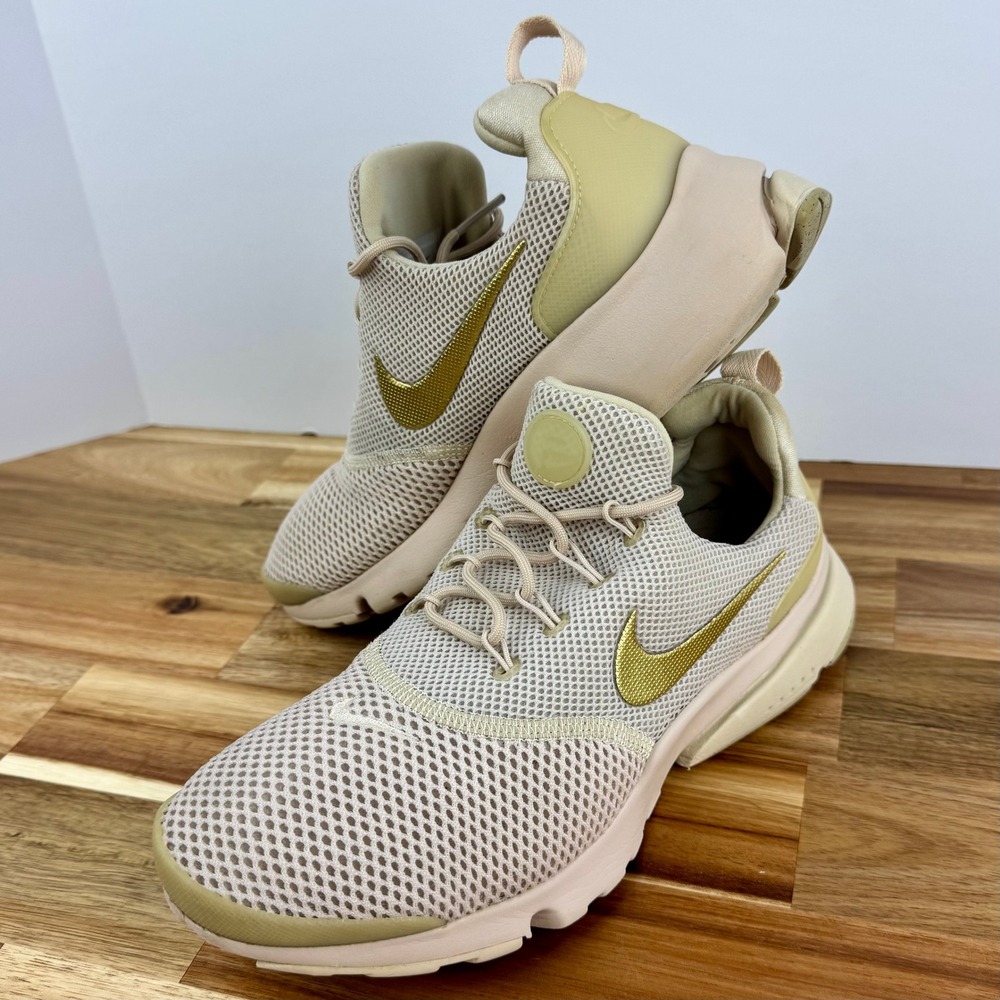Nike Presto Fly Running Shoes Womens Size 7 Beige Gold Sneakers - Picture 10 of 10