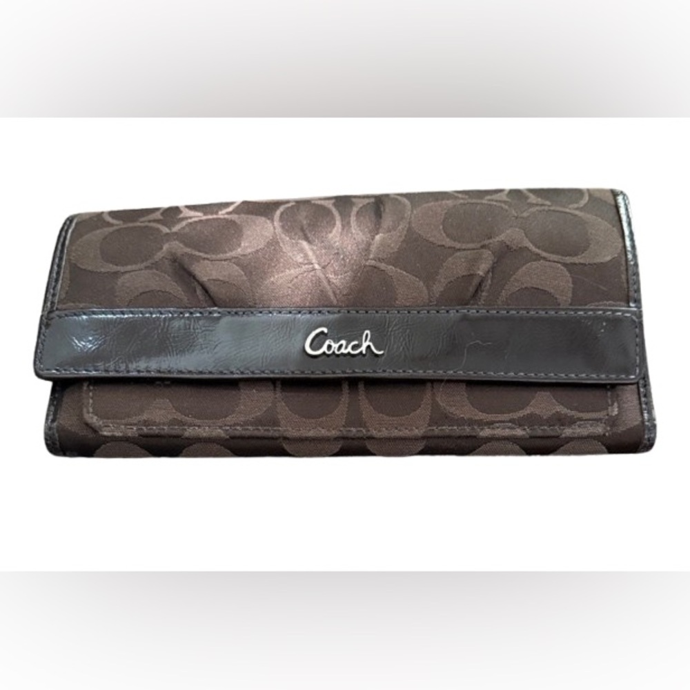Coach Ashley Brown Signature Trifold Wallet/Clutch