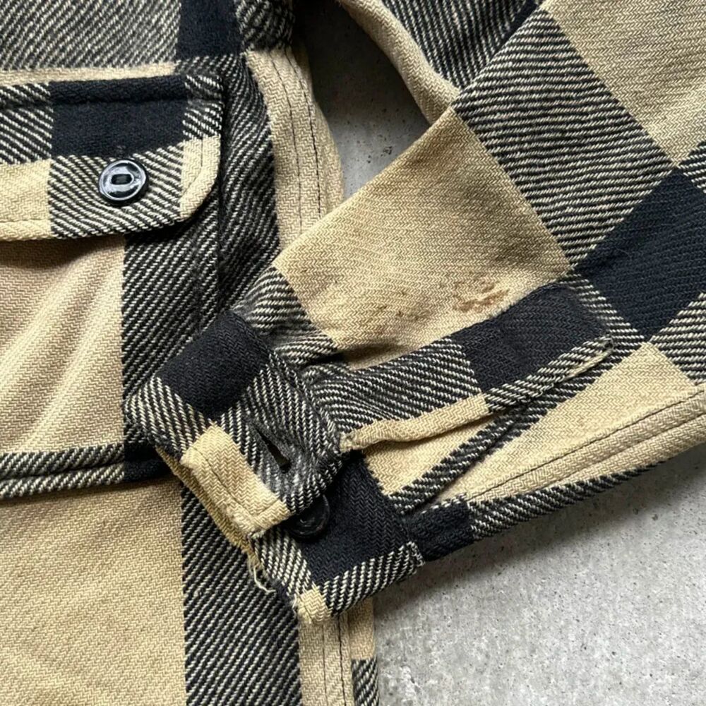 Vintage 60s Chippewa Wool Plaid Tartan Button Shirt Size S/M - Picture 3 of 9