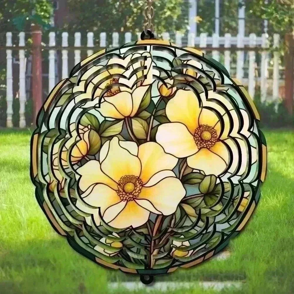 8 inch floral  indoor /outside wind spinner 3