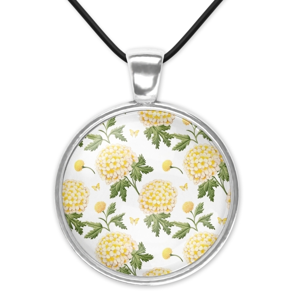 Floral Pendant Necklace 1 Inch