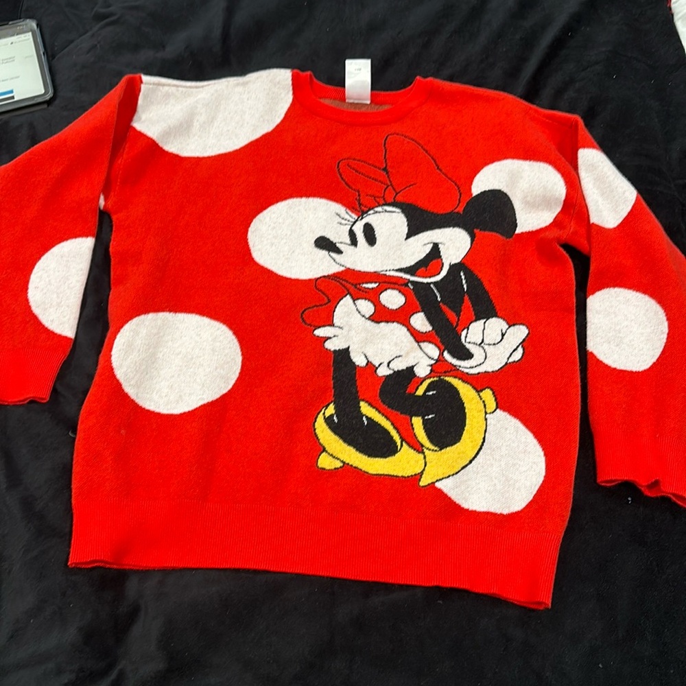 Disney Red and White Minnie Mouse Sweater