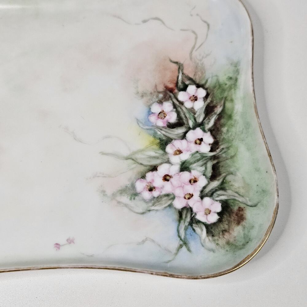 Antique Porcelain Vanity Set Dresser Tray Hand Painted MZ Austria & Bavaria - Picture 3 of 9