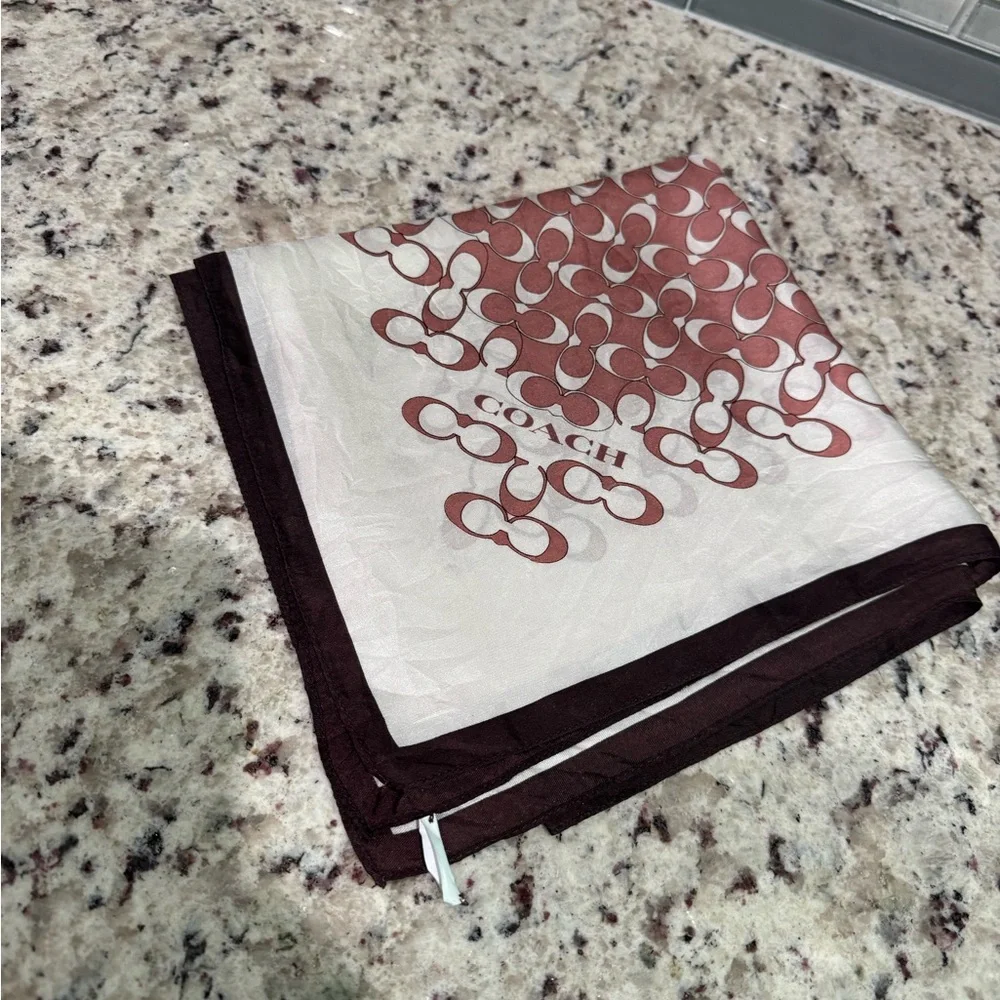 Coach Burgundy and Cream Coach
Silk scarf - Picture 2 of 9