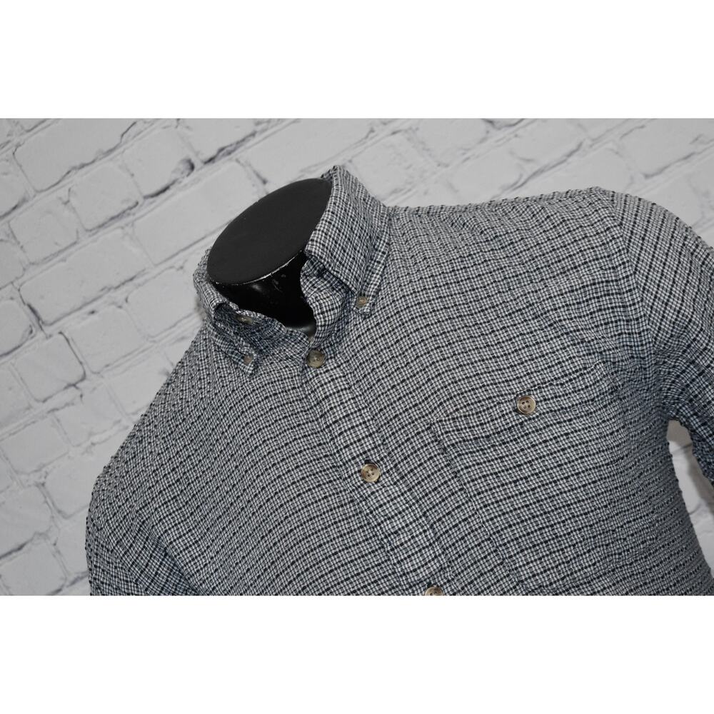 Orvis Mens Size Medium Country Dress Shirt Viscose Rayon Polyester Blend Blue