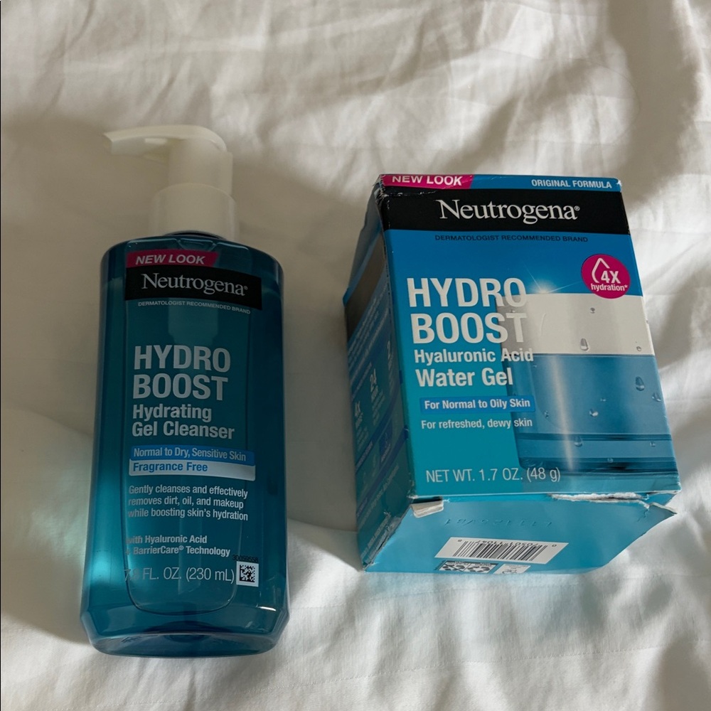 Neutrogena Hydro Boost Hydrating Gel Cleanser and water gel moisturizer duo