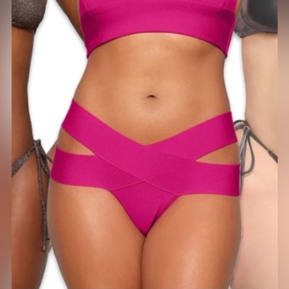 Skims knit strappy bikini bottom sm