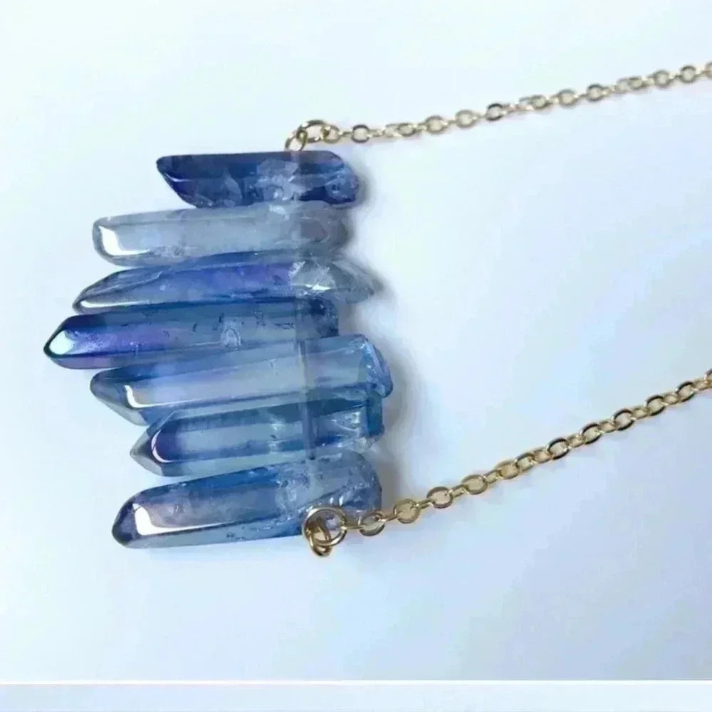 ✨️Purple rainbow 🌈 aura quartz Bondhu necklace rare hard to find✨️ - Picture 2 of 11