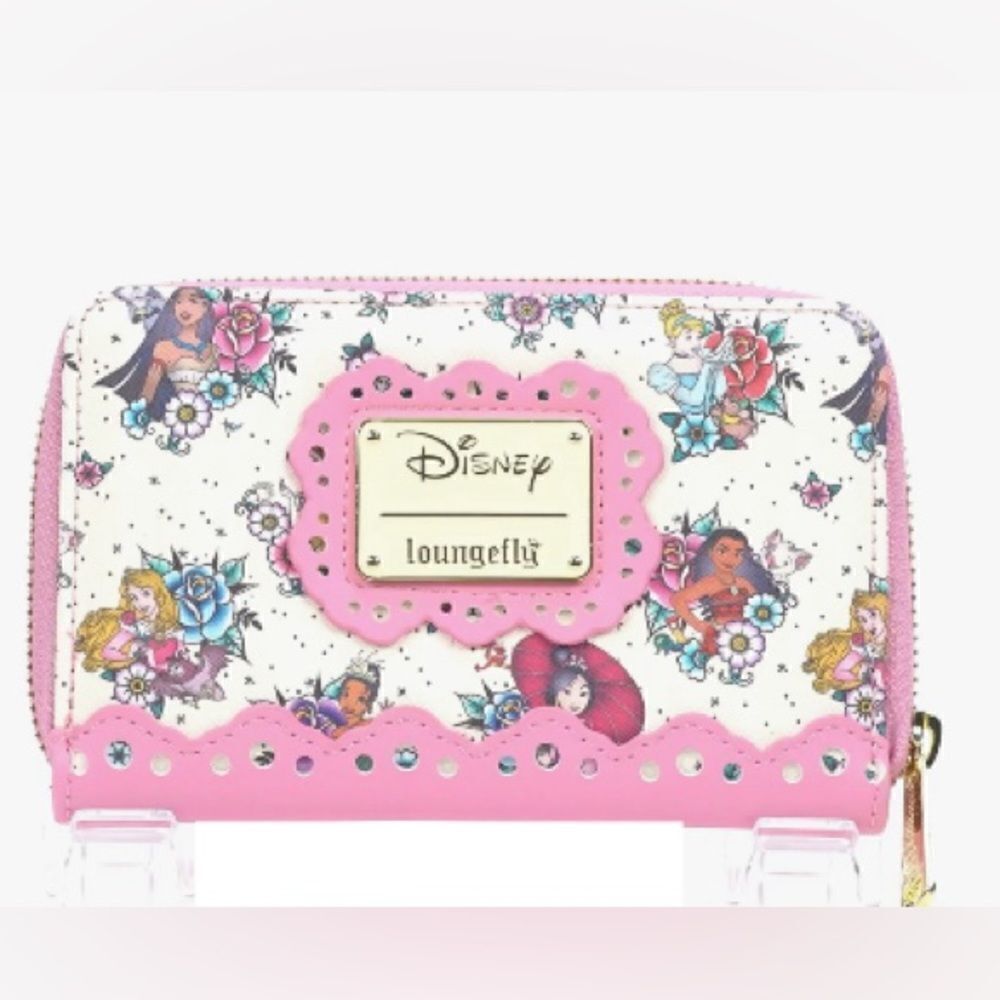 Disney Loungefly Princesses Tattoo Style Zip Around Wallet