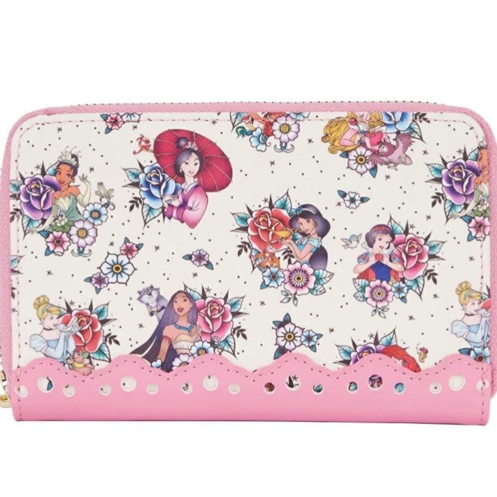 Disney Loungefly Princesses Tattoo Style Zip Around Wallet - Picture 2 of 3