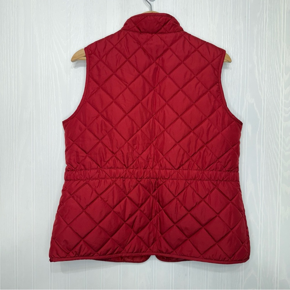 St. John’s Bay red quilted zip up vest size Large - Picture 8 of 11