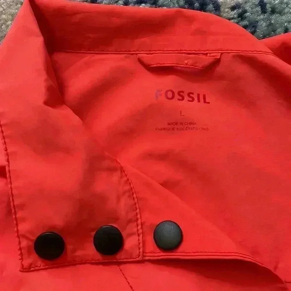 Fossil Bright orange lightweight windbreaker, large - Picture 4 of 7