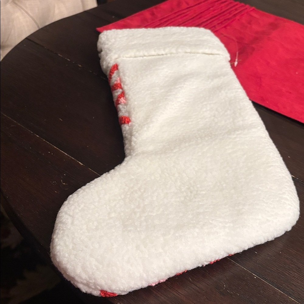 PINK Victoria's Secret Festive Stocking with Red and White Plaid - Picture 5 of 5