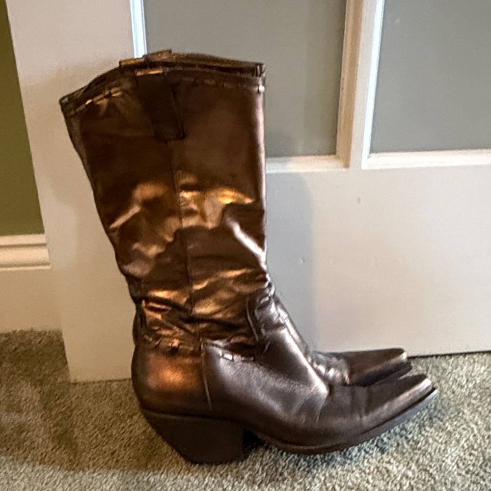 Brown vegan Leather Women's Boots