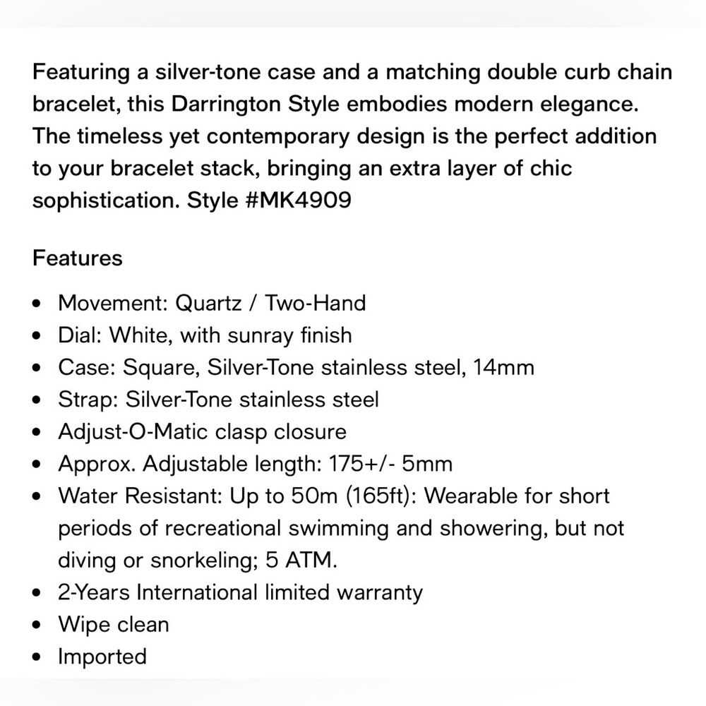 Michael Kors Mini Darrington Silver-Tone Chain-Link Watch - Picture 6 of 6