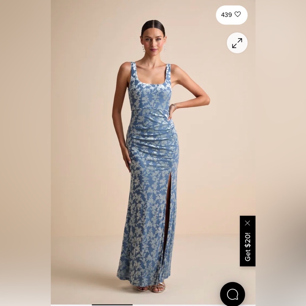Lulus Blue Velvet evening gown