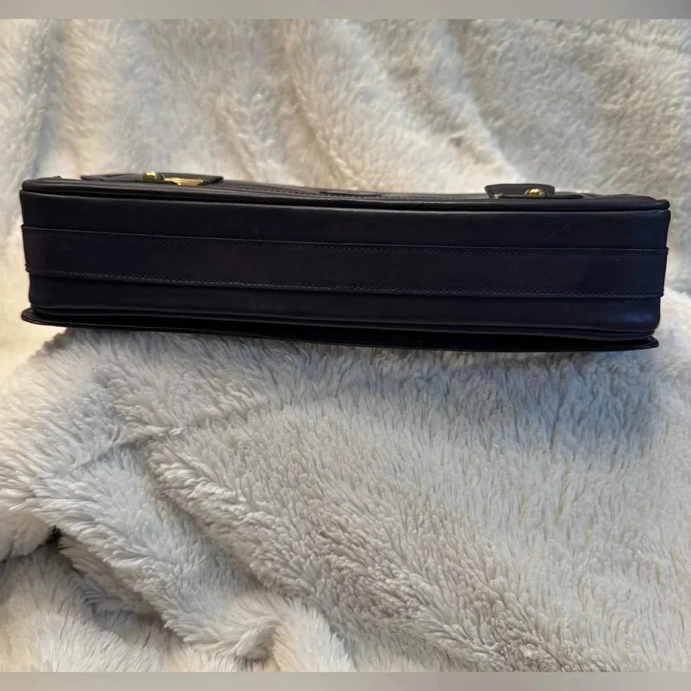 Bally Leather Clutch Cosmetic Bag Pouch - Purple & Green - Rare - Vintage - Picture 4 of 13