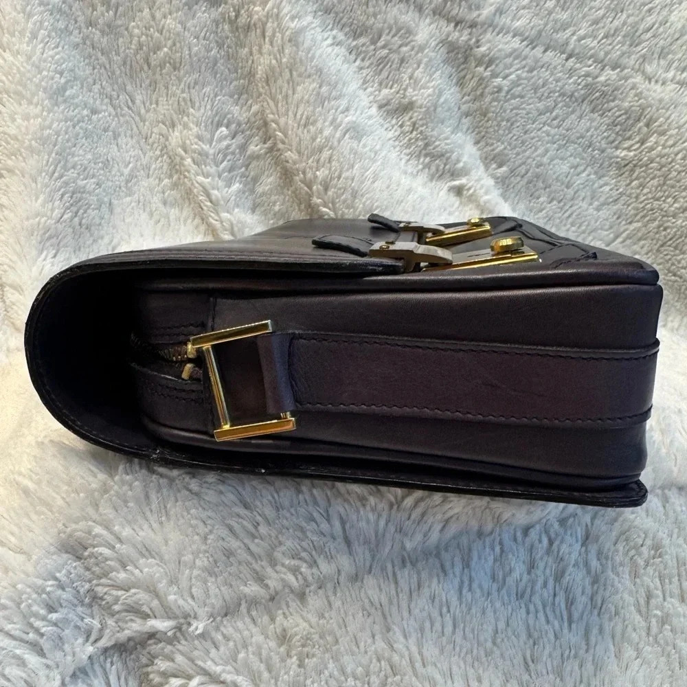 Bally Leather Clutch Cosmetic Bag Pouch - Purple & Green - Rare - Vintage - Picture 5 of 13
