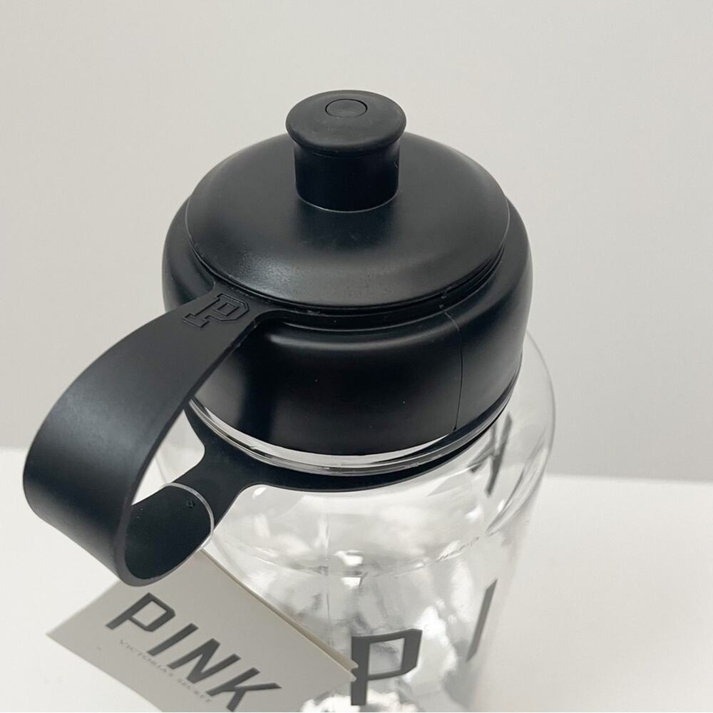 PINK Victoria’s Secret Water Bottle Black Clear NWT - Picture 4 of 11