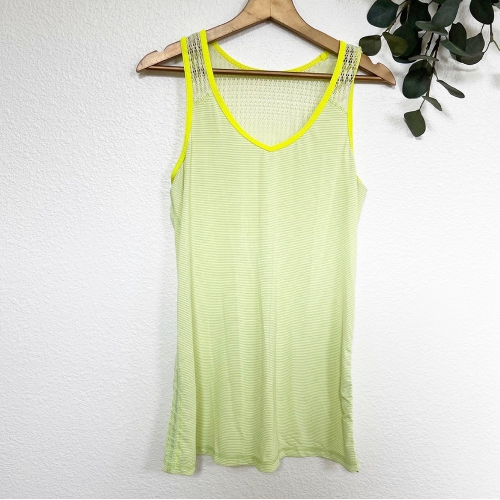 Lululemon Tie & Fly Tank Top in Lime- Neon Yellow- size M - Picture 3 of 10