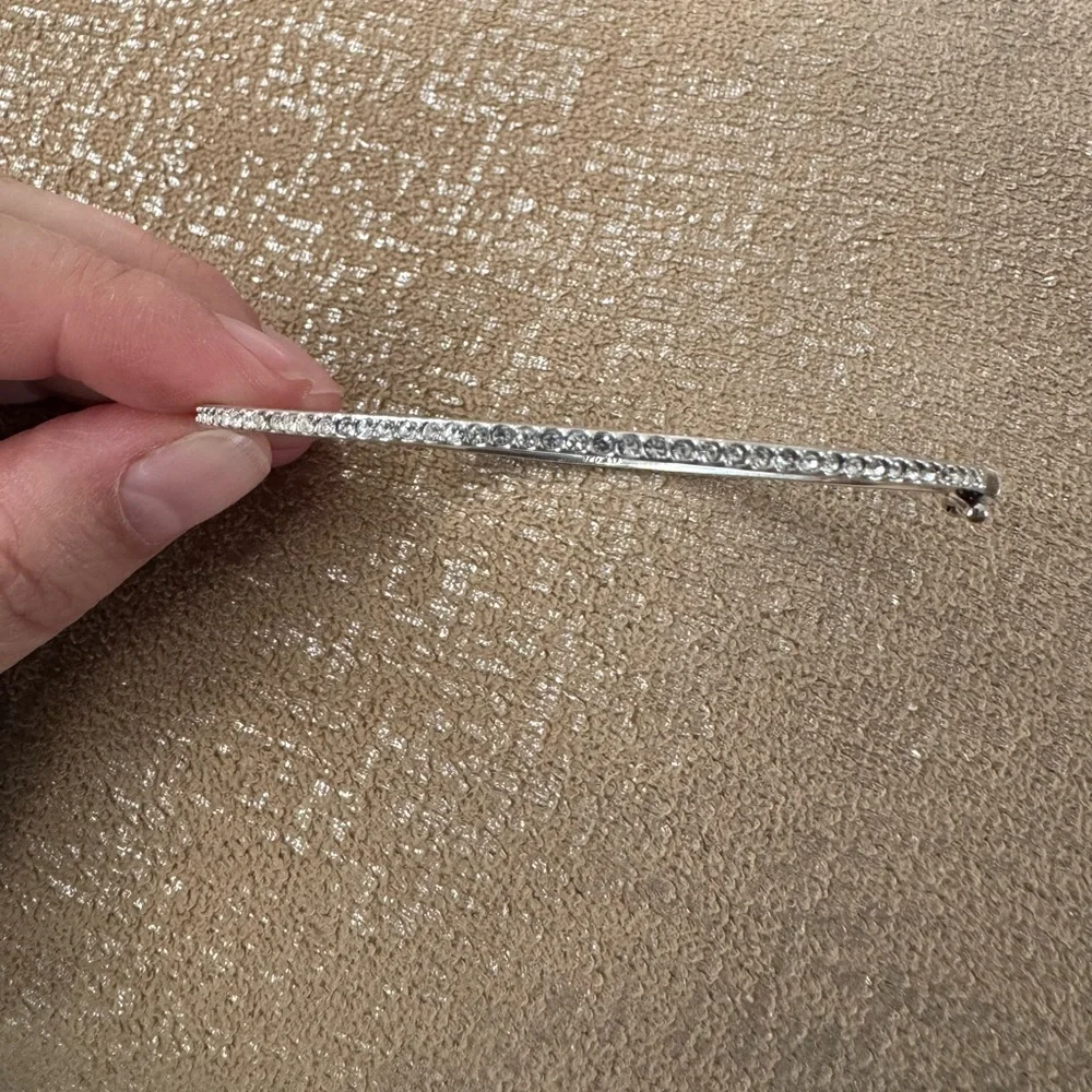 Elegant Sterling silver 925 with zirconia oval bangle - Picture 2 of 11