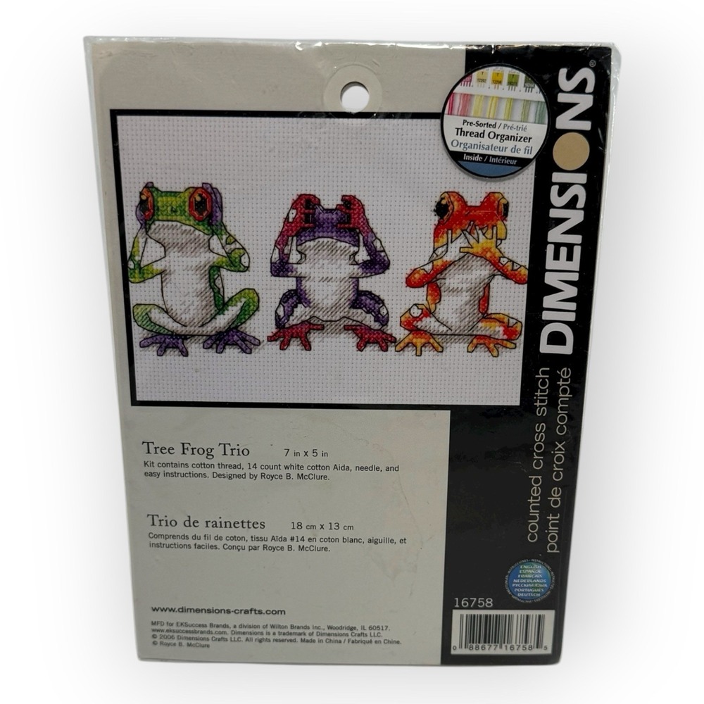 2006 Dimensions Tree Frog Trio Cross Stitch Kit 16758 14ct NEW