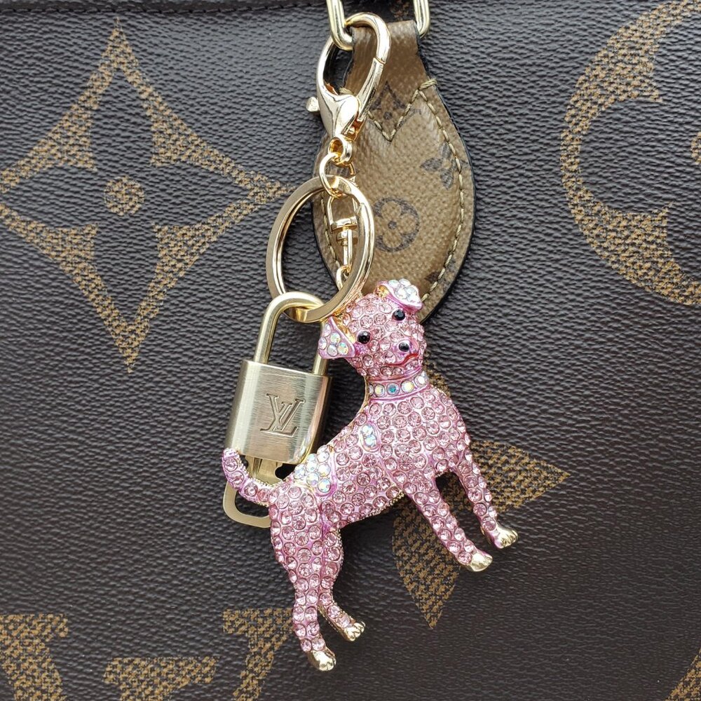 Authentic Louis Vuitton Gold Padlock 🔑 Unbranded Dog Keychain Bag Charm LV