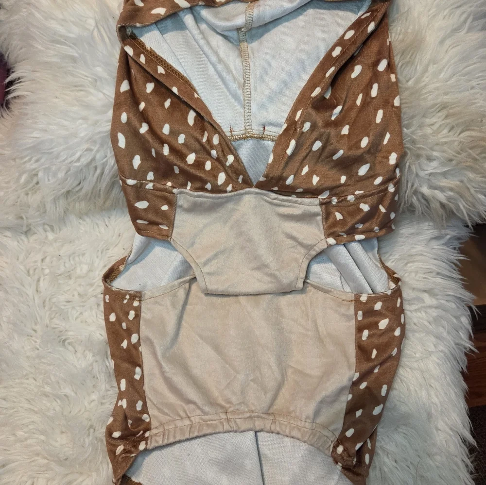 Sweet Cheeks Reindeer Dog Costume Brown White Gold XL - Picture 3 of 8