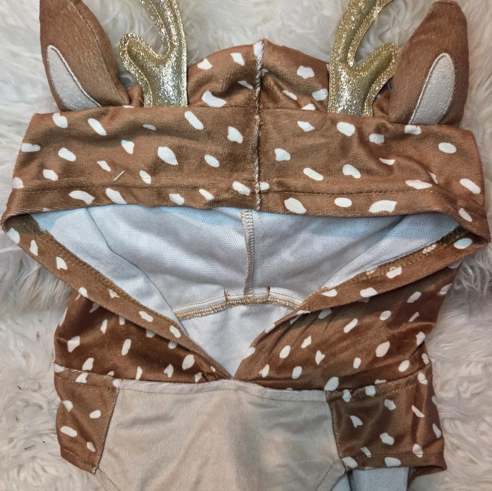 Sweet Cheeks Reindeer Dog Costume Brown White Gold XL - Picture 6 of 8