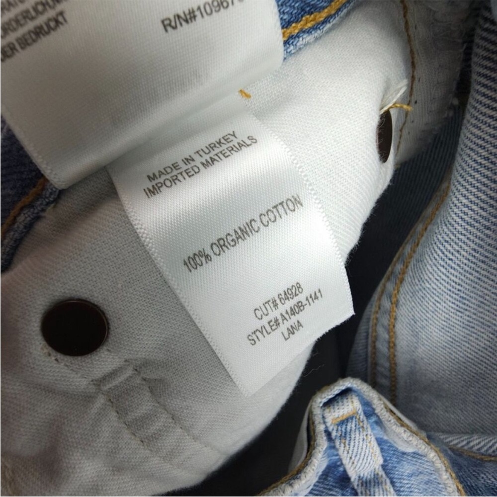 AGOLDE Lana Straight High Rise 90s Jean RipTide Light Denim Minimal Quiet Luxury - Picture 7 of 7
