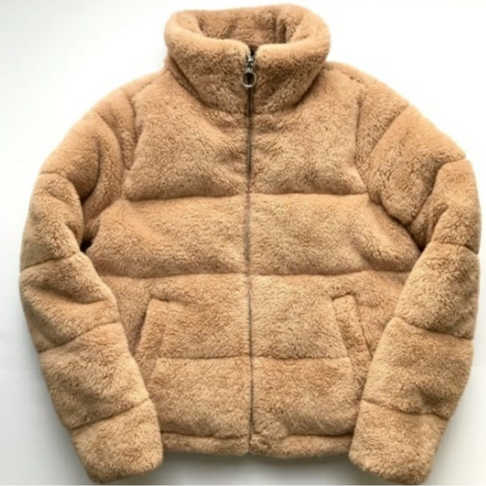 Hollister Tan Faux Fur Jacket