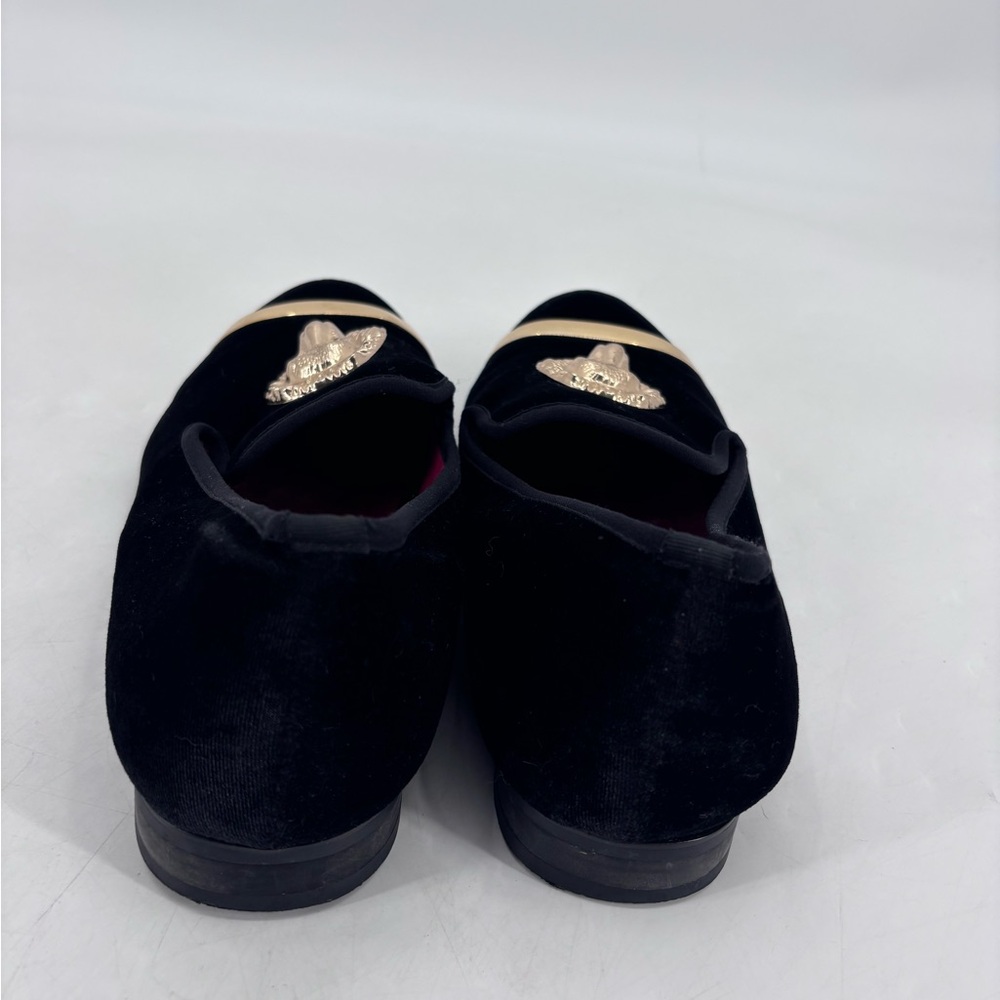 Jitai Avant Garde Lion Head Velvet Embellished slip On Penny Loafers Dress Shoes - Picture 5 of 11