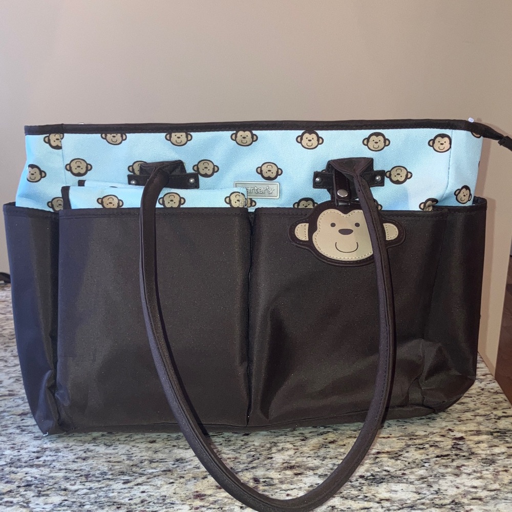 Carters Grandma Diaper Bag Tote New No Tags Changing Pad and Clear Bag Included - Picture 3 of 17