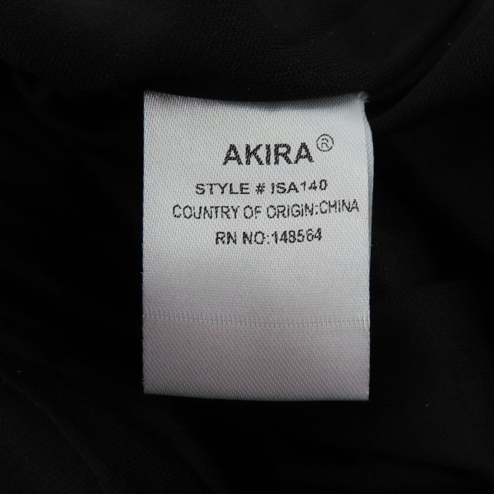 Akira Women Small Solid Black Faux Leather Spaghetti Strap Ruched Cocktail Dress - Picture 7 of 10
