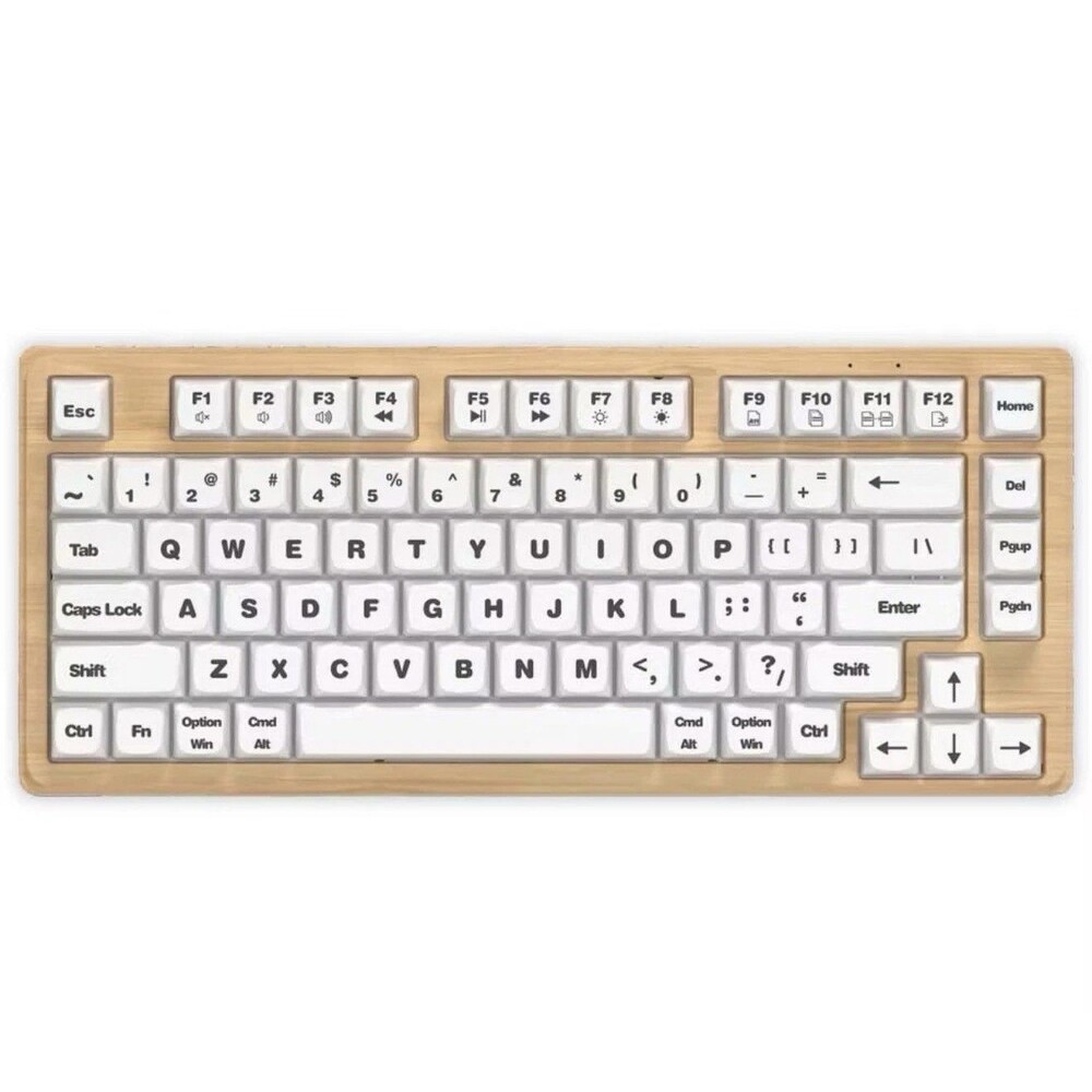 iJoy Wireless Wooden Keyboard Bluetooth Slim Rechargeable Natural Wood NEW - Picture 2 of 4