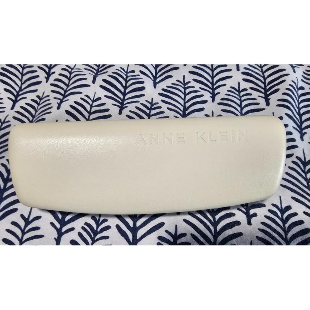 NEW Anne Klein Glasses Hard Protective Snap Case Ivory Long 6.5" Width 2.5"
