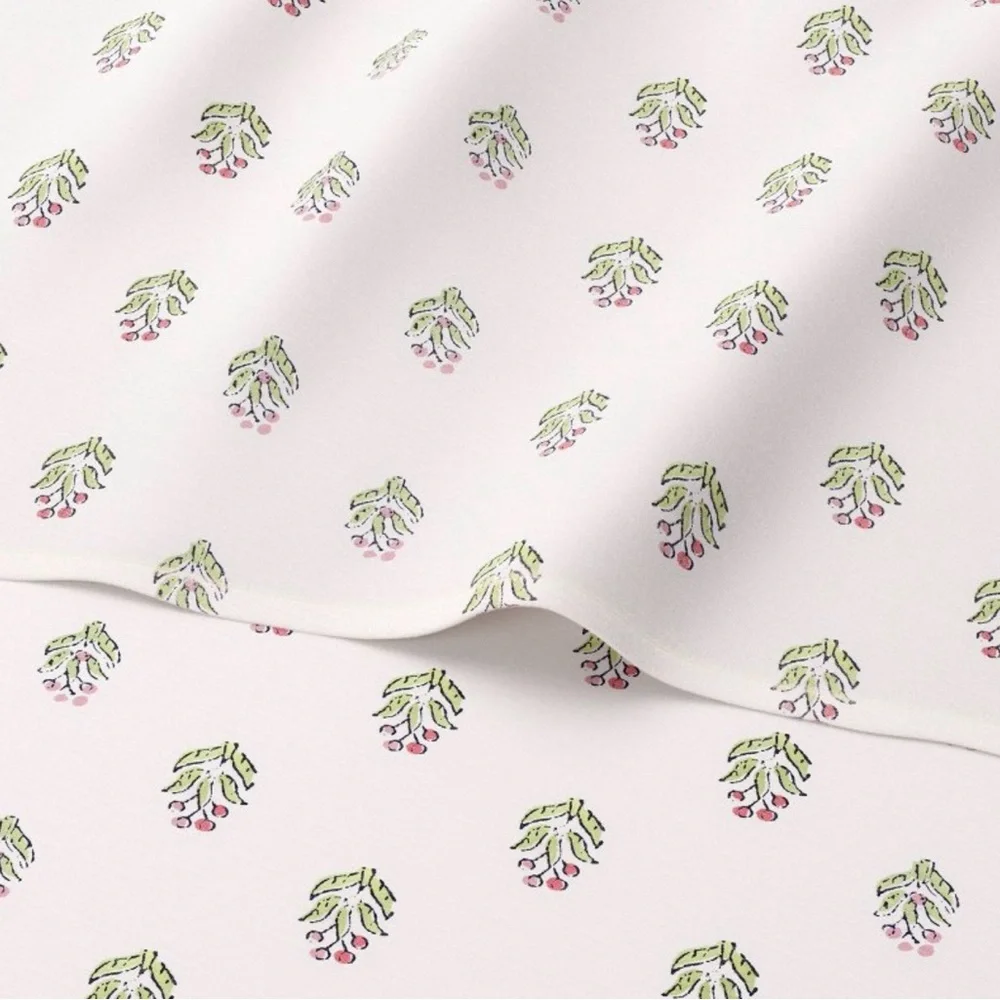 Queen 310 Thread Count Block Print Ruffle Sheet Set Pink/Cream-Studio McGee - Picture 3 of 6