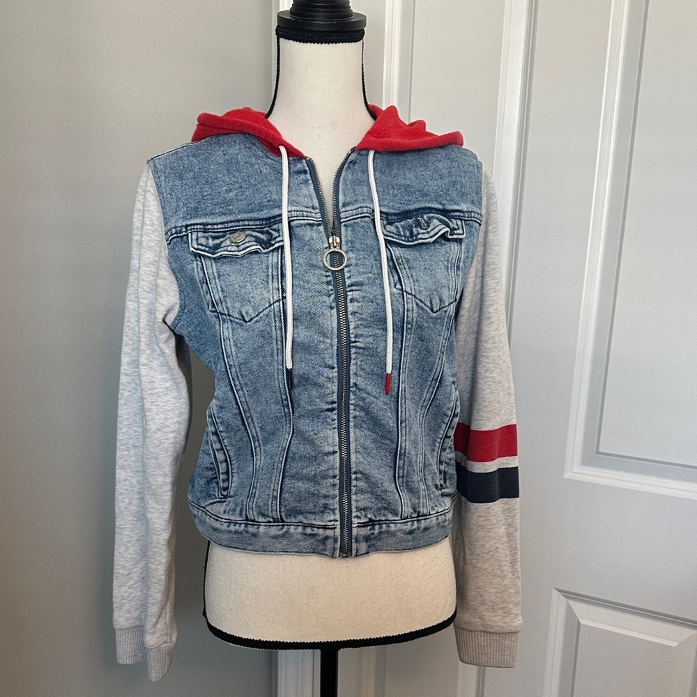 Tommy Hilfiger Denim Hooded Jacket Hoodie Medium Vintage
