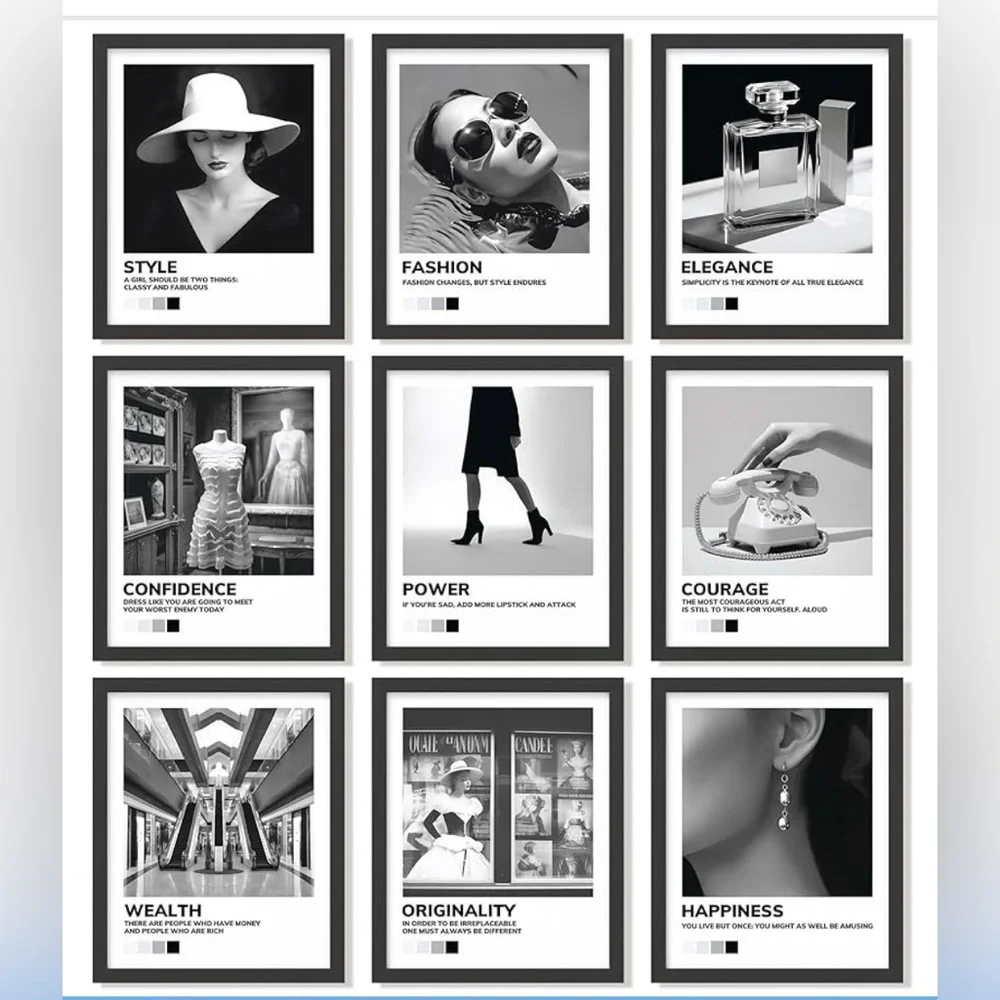 💕5/25💕8 x 10 Black and White Fashion Art Prints Choose Your Style - Picture 1 of 10