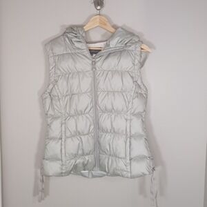 Eddie Bauer Women's Down Vest Hooded Quilted Puffer Full Zip Size S