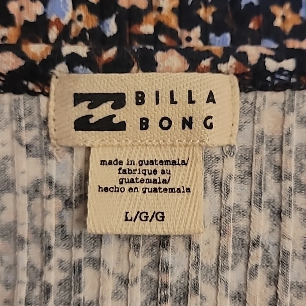 Billabong Floral Print Top - Black and Pink - Picture 4 of 10